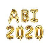 XXL Folien-Ballons ABI 2020 gold Buchstaben-Balloon-Girlande Luft-Ballons Schriftzug Höhe 35cm...