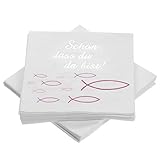 O-Kinee Servietten Fisch Rosa, Taufdeko Mädchen, Servietten für Konfirmation Kommunion Taufe...
