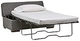 Rivet Fold Moderner Sitzhocker mit ausklappbarem Bett, B 122 cm, Dunkelgrau