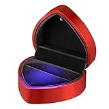 VOSAREA LED Ring Box Herzform Samt Ring Schachtel Ehering Box Schmuckschatullen Geschenkbox für...
