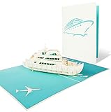 PaperCrush® Pop-Up Karte Urlaub Luxusyacht - 3D Urlaubskarte mit Yacht für diverse Anlässe...