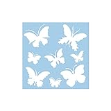 RAYHER 3847500 Schablone „Schmetterlinge“ 30x30cm, 8 Motive ca. 5,5-12cm, Malschablone,...