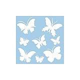 RAYHER 3847500 Schablone „Schmetterlinge“ 30x30cm, 8 Motive ca. 5,5-12cm, Malschablone,...
