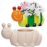 Baker Ross Keramik-Blumentöpfe „Raupe“ für Kinder zum Gestalten, Bemalen und Verzieren (2...
