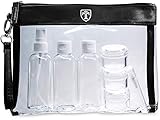 TRAVANDO Kulturbeutel durchsichtig 100ml 1l Kosmetiktasche transparent Kulturtasche Flüssigkeiten...