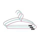 Brabantia Kleiderbügel Soft Touch pink, Plastik, minz-grün/rosa/dunkelgrau, 40 x 20 x 5 cm