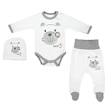 TupTam Baby Unisex Bekleidungsset mit Aufdruck 3 TLG, Farbe: Bärchen, Größe: 62