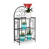 Relaxdays Blumenregal, klappbar, 3 Ebenen, Balkon, Garten & Indoor, Metall, Pflanzenregal HBT 83 x...