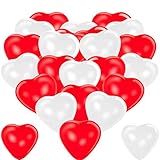 Premium Herzluftballons Rot Weiß 50 Stück. Je 25 Luftballons. XL Größe 30cm. Die Ballons mit...