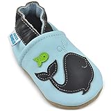Juicy Bumbles - Weicher Leder Lauflernschuhe Krabbelschuhe Babyhausschuhe mit Wildledersohlen. Junge...