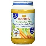 Alnatura Demeter Bio Karotten-Fenchel-Gemüse mit Dinkelnudeln, 6er Pack (6 x 190 g)