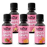 GymQueen Tasty Drops 5x30ml | Kalorienfreie, Zuckerfreie und Fettfreie Flavour Drops | Aroma Tropfen...