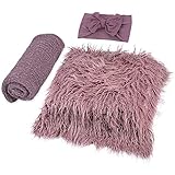 ZOYLINK Newborn Wrap, 3 Stücke Baby Decke Haarband DIY Newborn Shooting Requisiten Accessoires Foto...