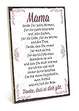 TypeStoff Holzschild mit Spruch – Danke Mama – im Vintage-Look mit Zitat als Geschenk und...