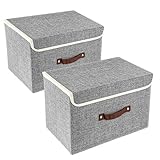TYEERS 2er Pack Aufbewahrungsboxen mit Deckel und Griff, Faltbarer Aufbewahrungsboxen in Würfelform...