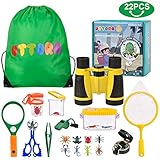 UTTORA Draussen Forscherset Spielzeug, Kinder fernglas 22 Stück Kids Adventurer Explorer Set mit...