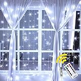 LED Lichtvorhang 3x3m 304 LEDs Ollny USB Lichterkette mit Fernbedienung & Timer 8 Modi für...