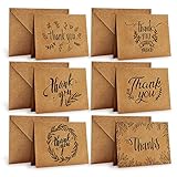 Dankeskarten, Ohuhu 36 Pack Braune Papier Dankeskarten Grußkarten W/ 36 Karton Umschläge für...