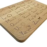 Laser Tattoo - Das Original ABC Frühstücksbrett aus Buche Holz Zum Lernen - Geschenkidee Zum...