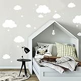 ilka parey wandtattoo-welt Wandtattoo mit Wolken Sterne & Punkte in weiß Kinderzimmer Wanddeko...