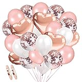 Rose Gold Luftballons Konfetti Ballons,AivaToba Latexballons Helium Ballons Herzluftballon...