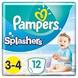 Pampers Splasher Schwimmhose Carry Pack Größe 3-4, 96 Windeln (8x 12 Windeln)