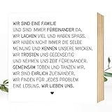 Wunderpixel® Holzbild Wir sind eine Familie - 15x15x2cm zum Hinstellen/Aufhängen, echter Fotodruck...