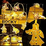 2,2M 20er LED Lichterketten Innen mit Batterie Warmweiß Engel, Deko Weihnachtsbeleuchtung...